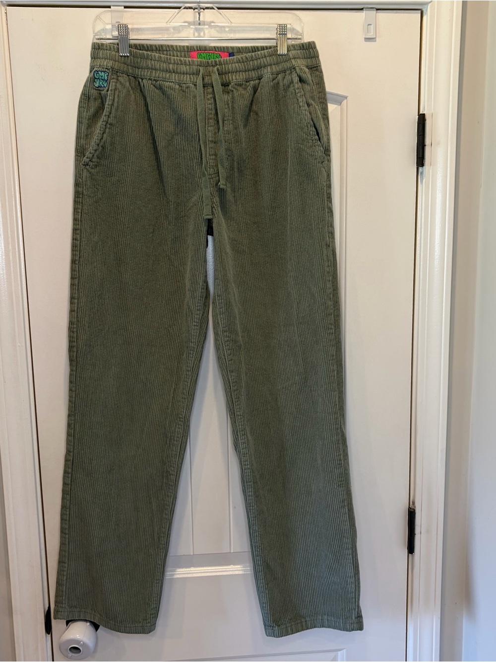 Empyre Green Corduroy Relaxed Fit Drawstring Pants Mens Size Small